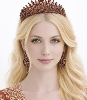 Комплект Бордо Диадема за Къна и Обеци