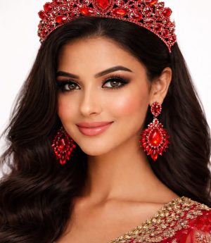 Булчинска Корона и Обеци с Кристални Стъклени Камъни