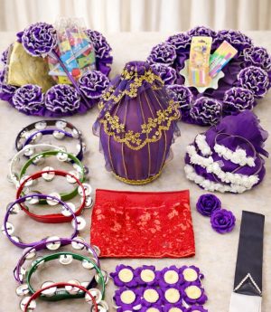 174 Части Лилав Комплект за Къна