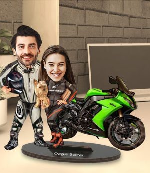 Персонализирано Карикатурно Библо С Дизайн На Мотористка Двойка